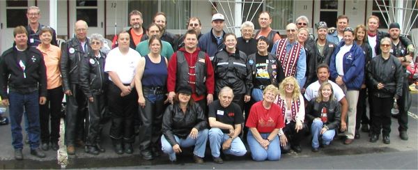 Motorcycle club or group picture