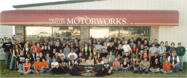 Motorcycle club or group picture