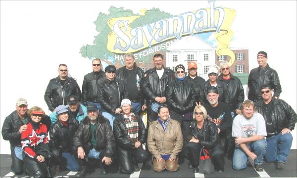 Motorcycle club or group picture