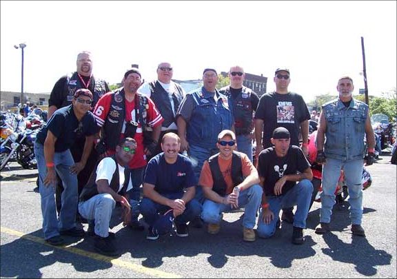 Motorcycle club or group picture