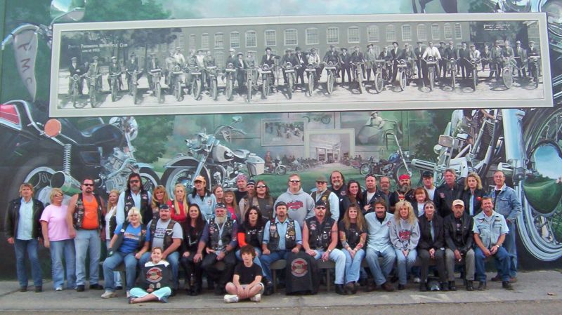 Motorcycle club or group picture