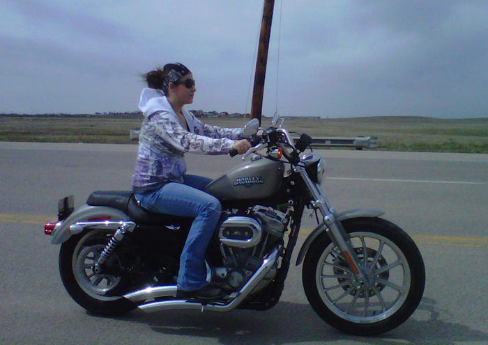 Women on Motorcycles Picture of a 2008 Harley-Davidson Sportster XL883L
