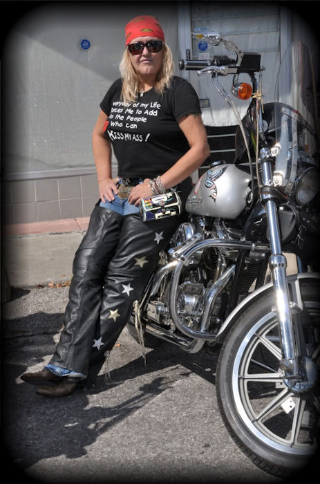 Women on Motorcycles Picture of a 1991 Harley-Davidson Sportster