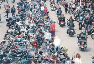 Walter (waving) at the Sturgis Motorcycle Rally®
